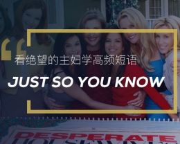 看绝望的主妇学高频短语：Just so you know