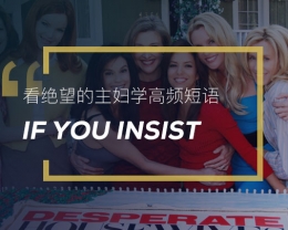 看绝望的主妇学英语实用表达：If You Insist